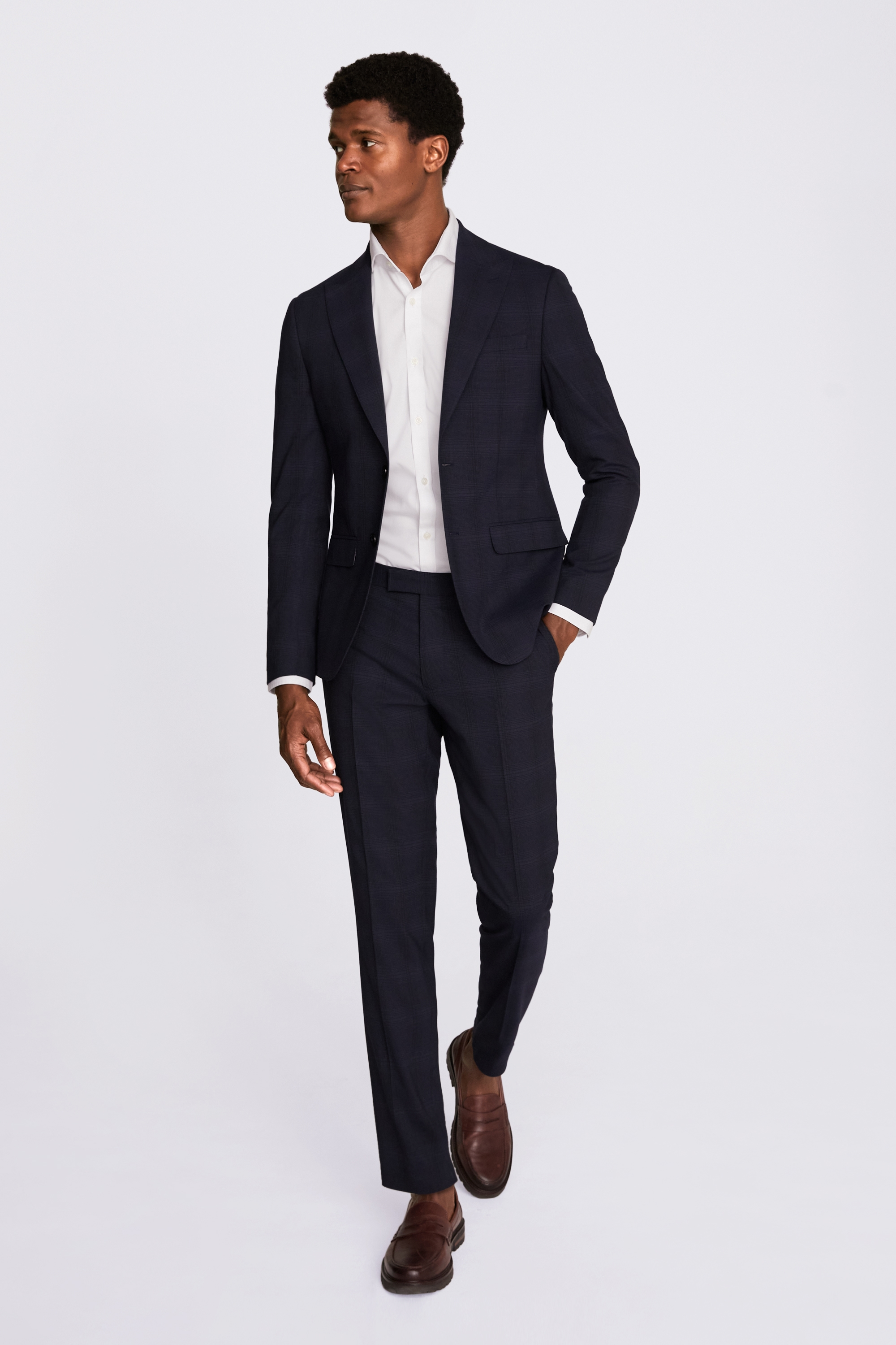 Slim Fit Navy Check Jacket Buy Online at Moss