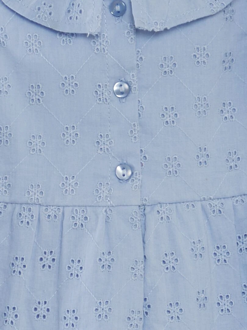 Robe à broderies et bandeau assorti   Bleu