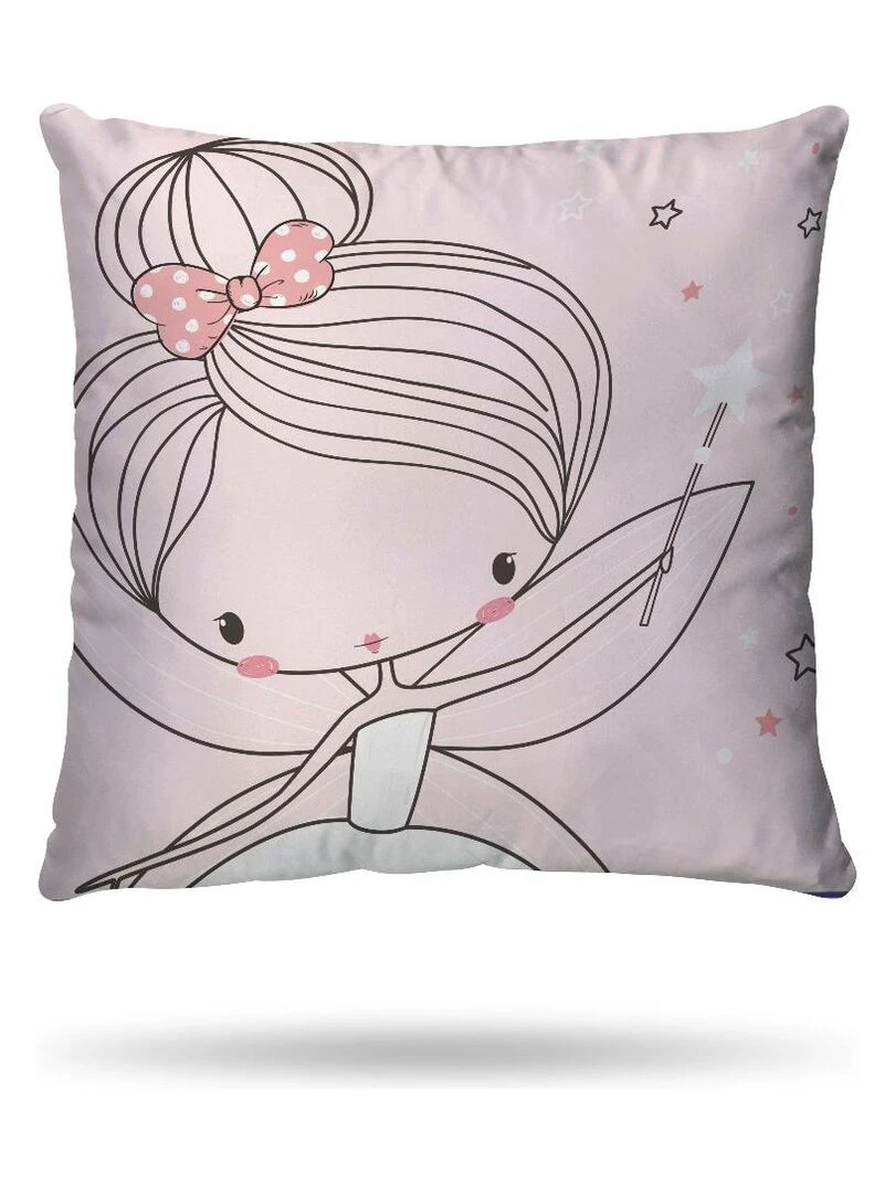 Housse de couette Fée Lou&Loup 140x200 cm et taie d'oreiller   100% Coton   Rose
