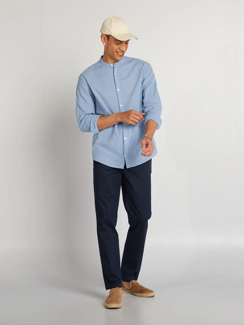Pantalon chino à ceinture élastiquée Bleu marine