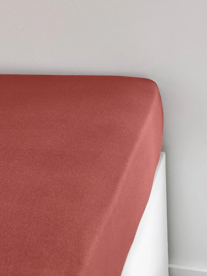 Drap housse 2 personnes uni 'ESSENTIAL' 'TODAY' Rouge