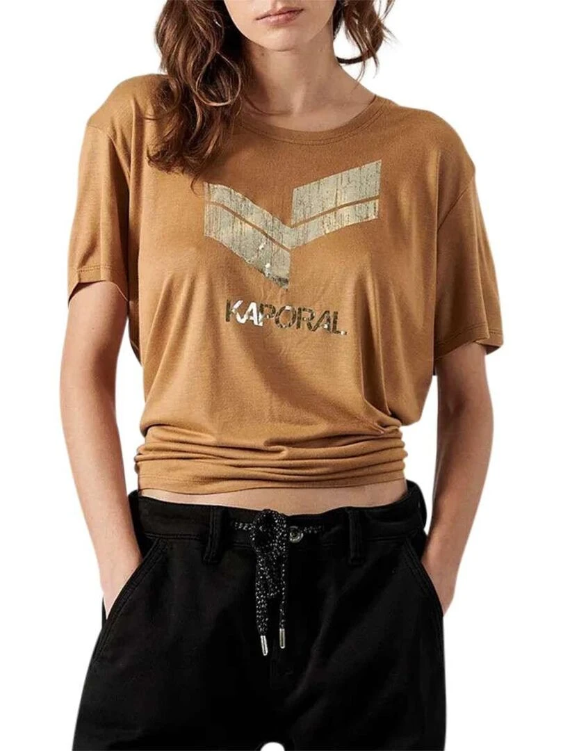 KAPORAL   T shirt col rond   Camel