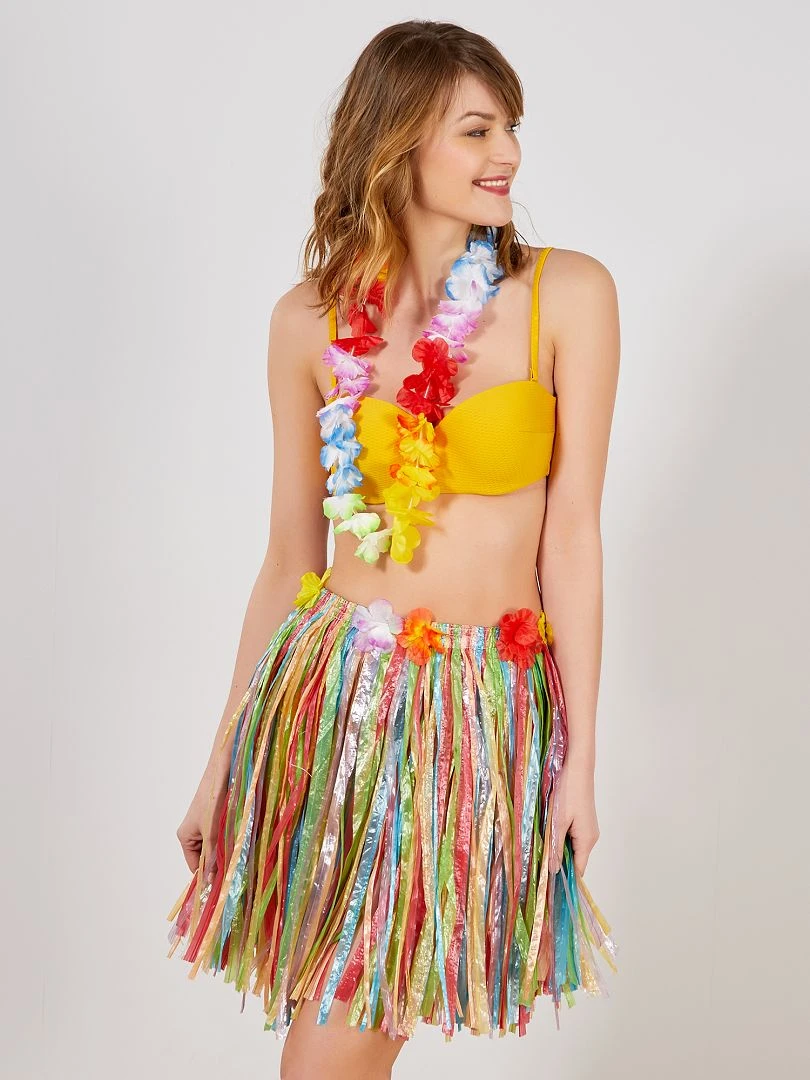Accessoire jupe hawaïenne multicolore