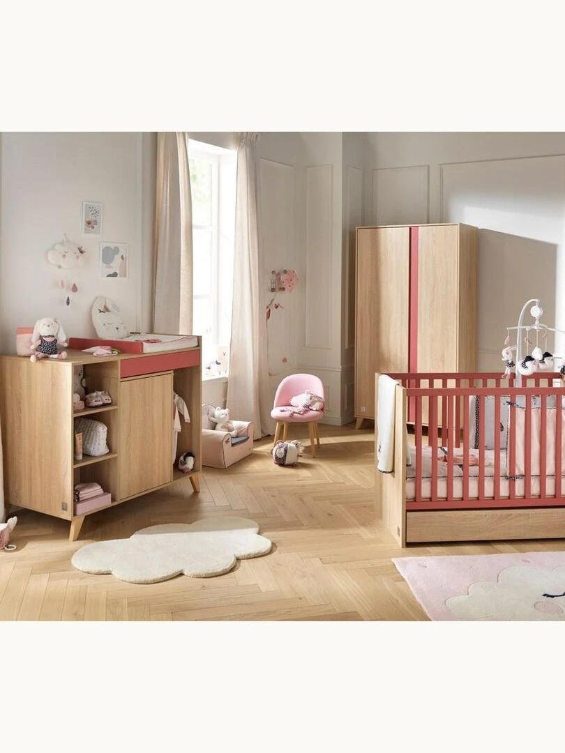 Commode à langer évolutive en bureau   SAUTHON   Rose