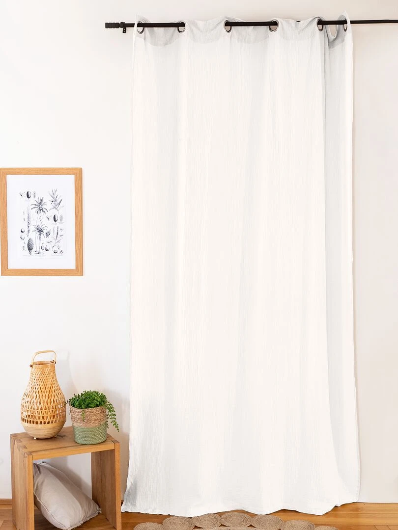 Rideau en gaze de coton Blanc