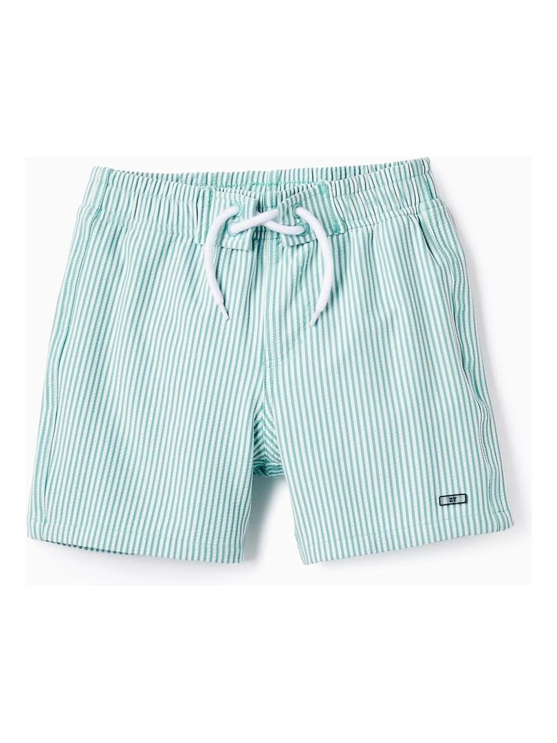 Short De Bain À Rayures Pour Garçon Vert