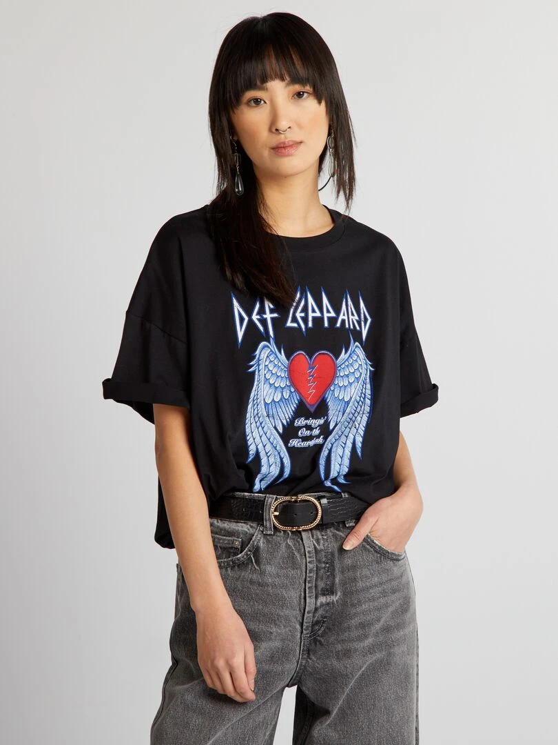 T shirt 'Def Leppard' noir