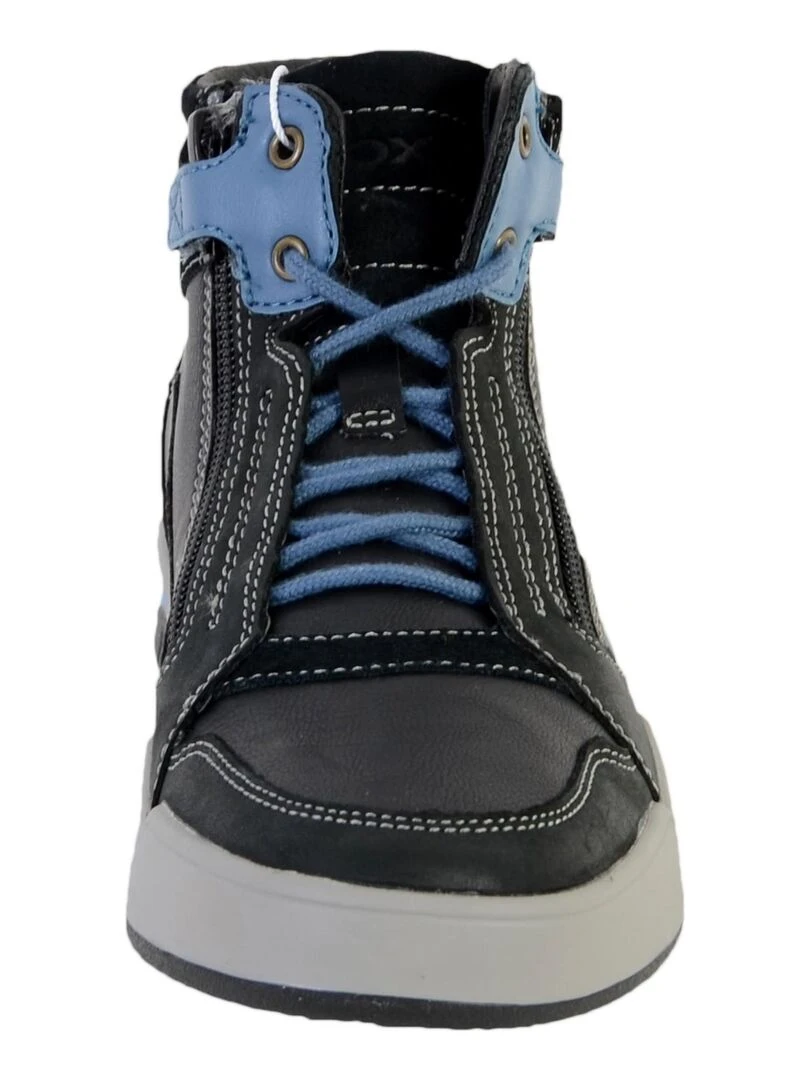 Basket Montante Geox EnfantGarçons J Perth B.D   SYNT+WAX.LEA   Noir