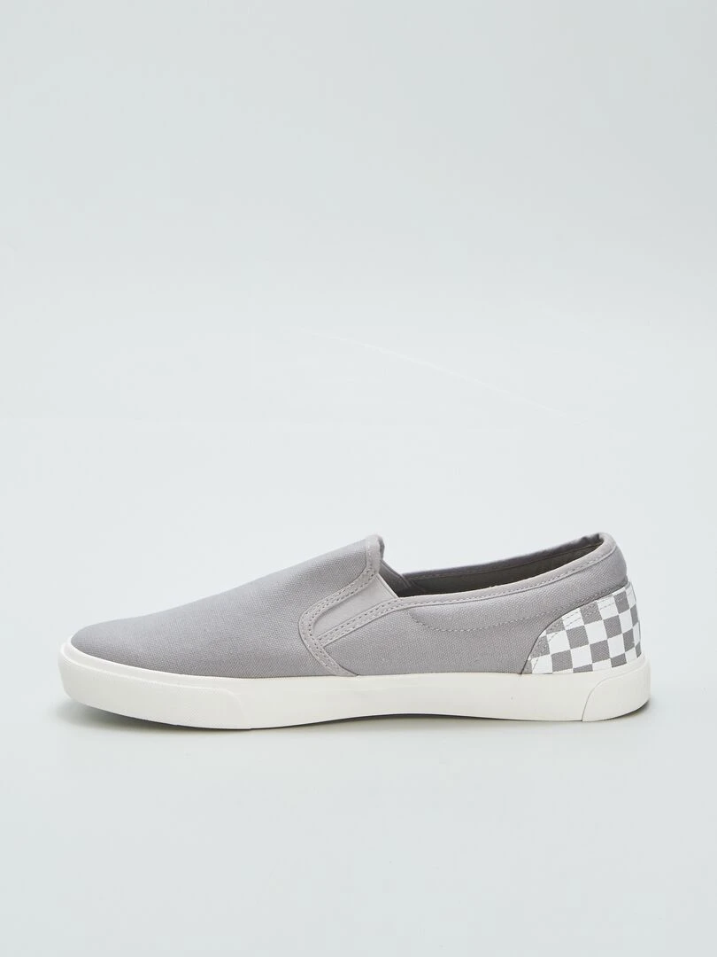 Baskets slip on à empiècement   Gris