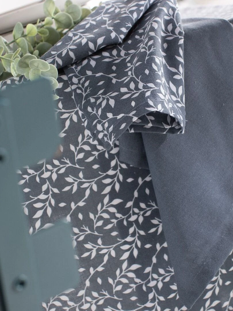 Nappe 'FLOWER GARDEN' 'TODAY' Bleu gris