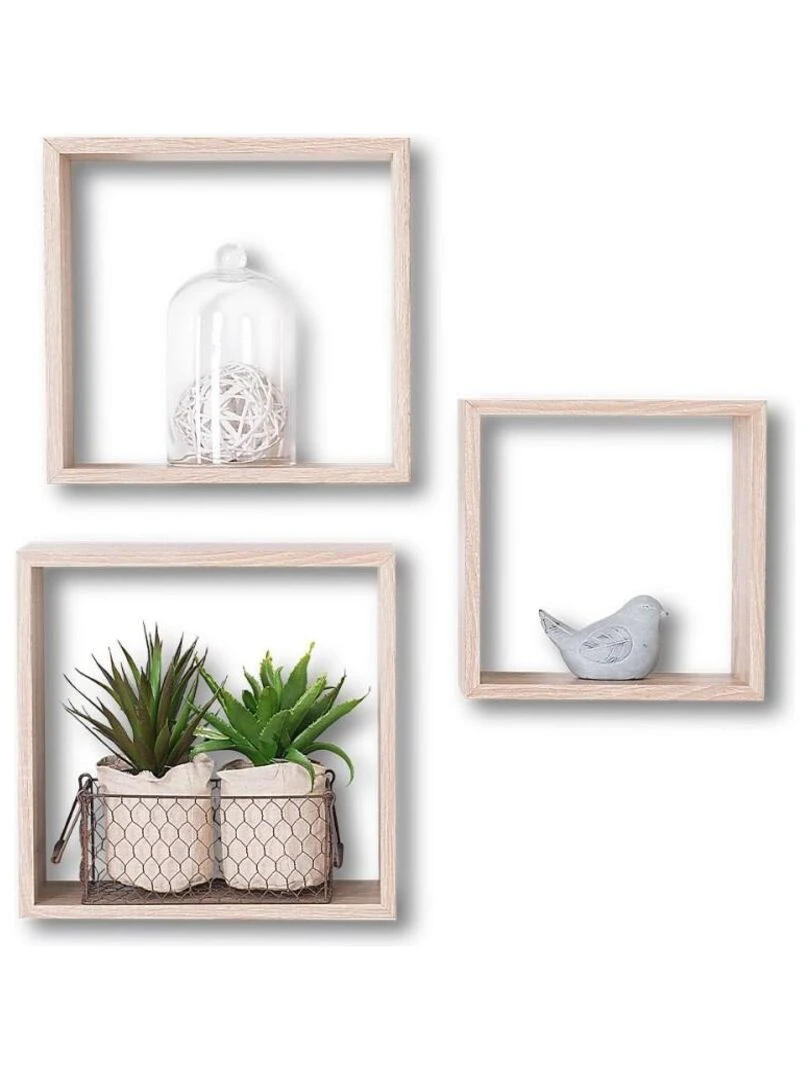 Etagère Fixy Cub chêne naturel X3 Beige