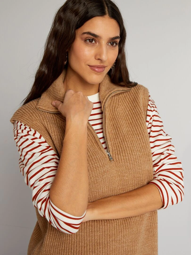 Pull camionneur sans manches   Beige