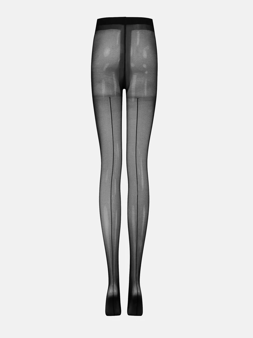 Collants de grossesse transparant confortables 20den  avec motif de couture inverse (Mamsy)   Noir