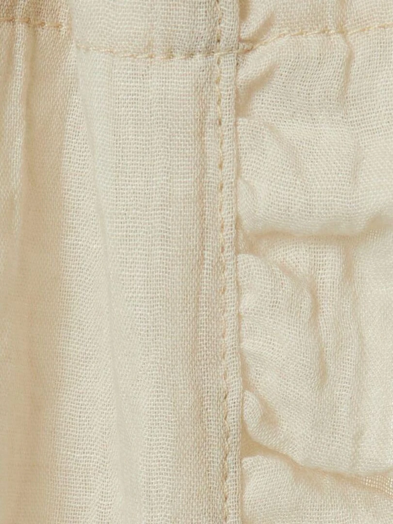 Ciel de lit vintage ruffle Nougat (155 cm) Ecru