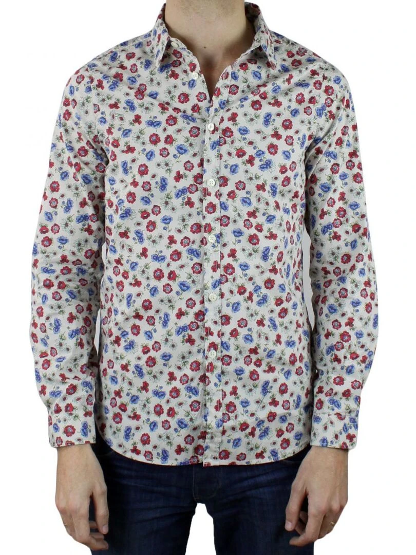 Chemise à motifs Kebello Blanc Blanc