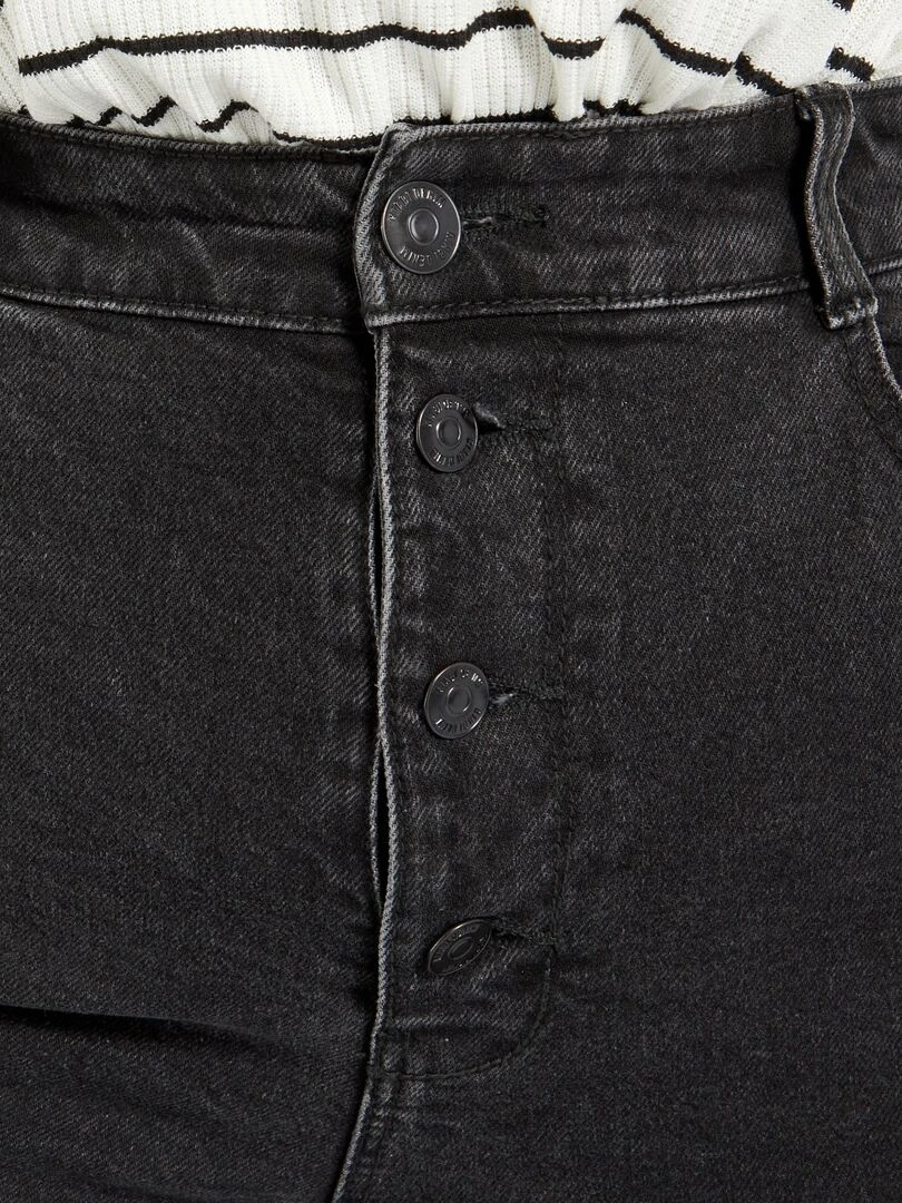 Jean mom taille haute 34L   5 poches   Noir