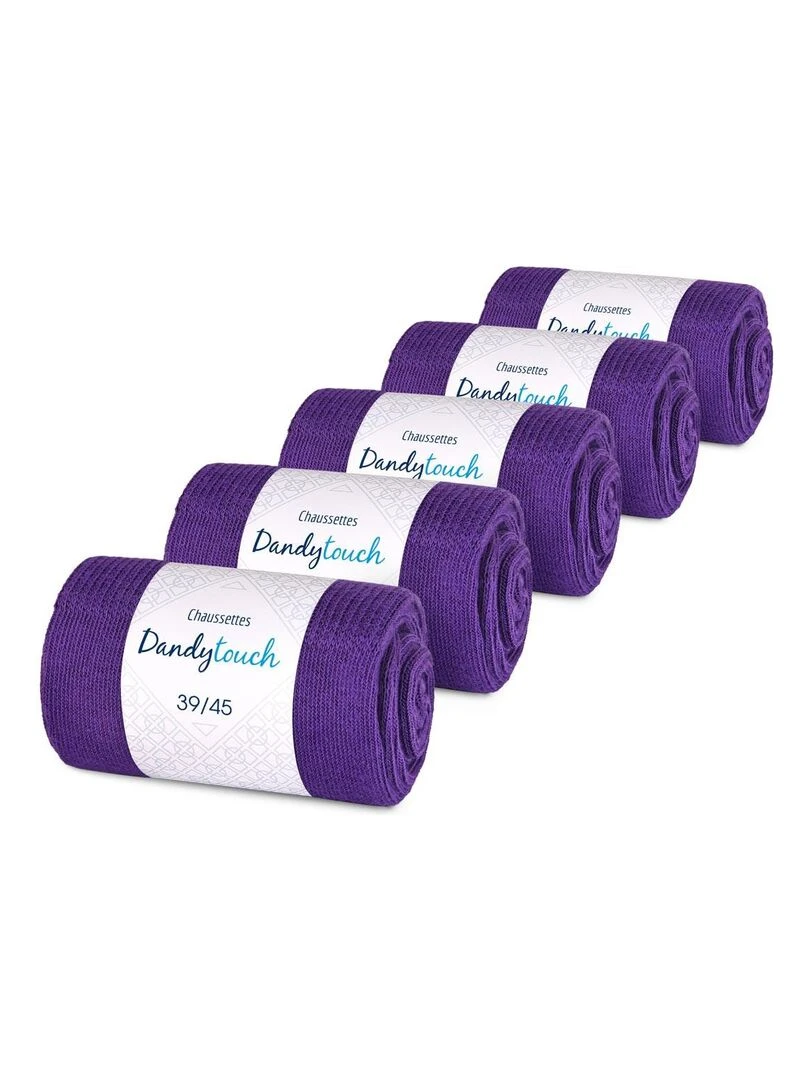Chaussettes Jersey Coton Lot 5 Paires Fabrication UE Violet