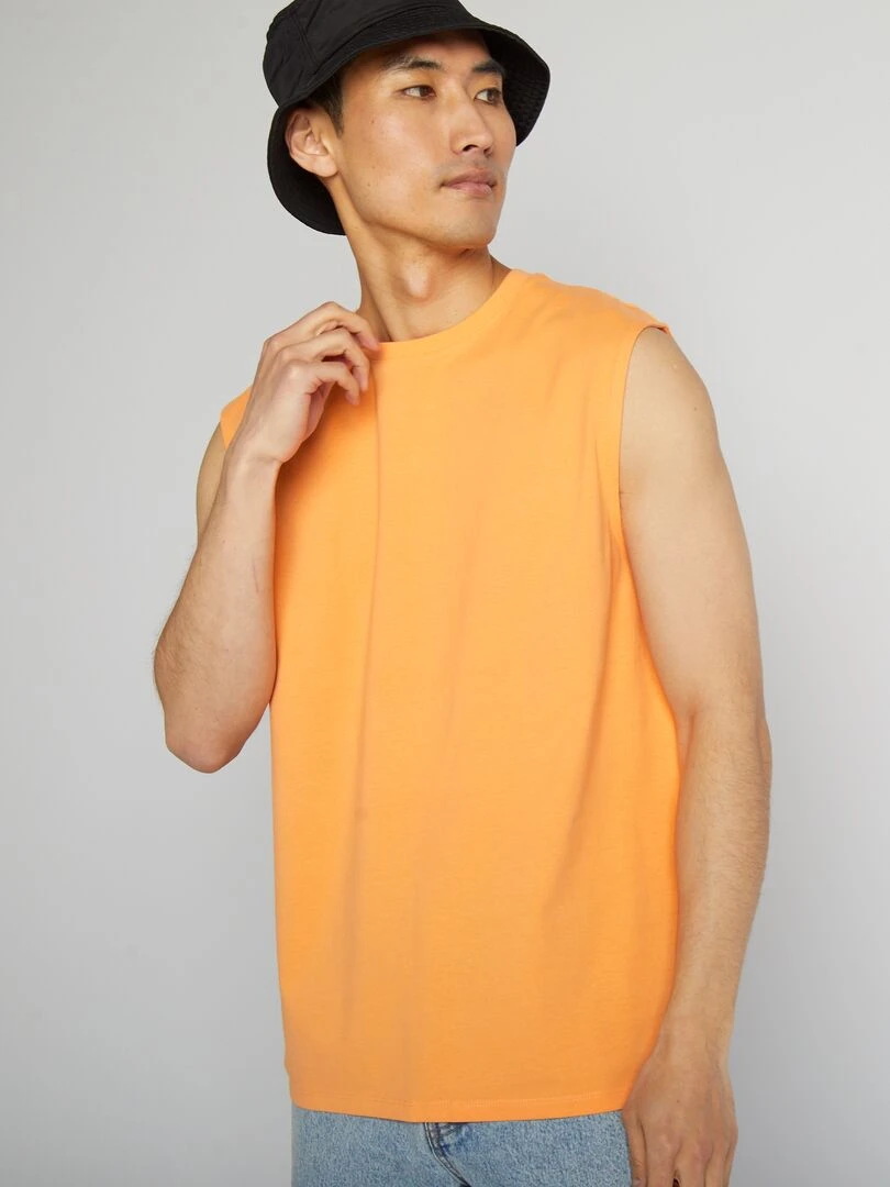 Débardeur en jersey uni Orange