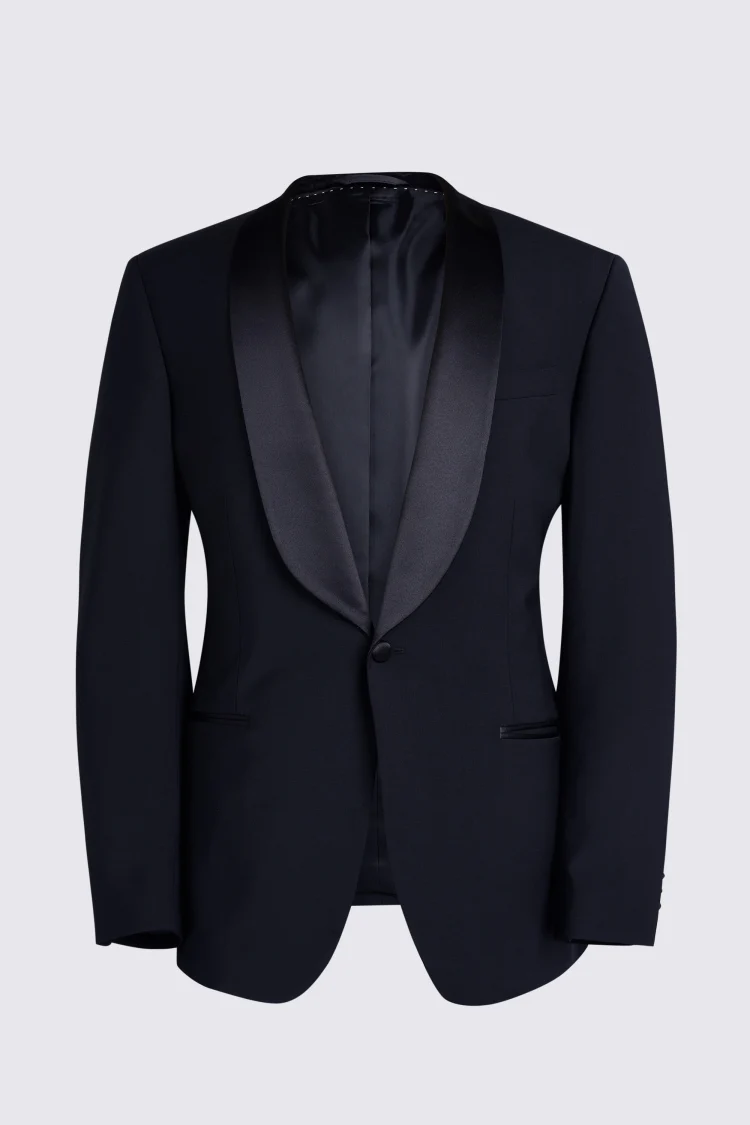Tailored Fit Black Linen Shawl Tuxedo Jacket   Buy Online at Moss