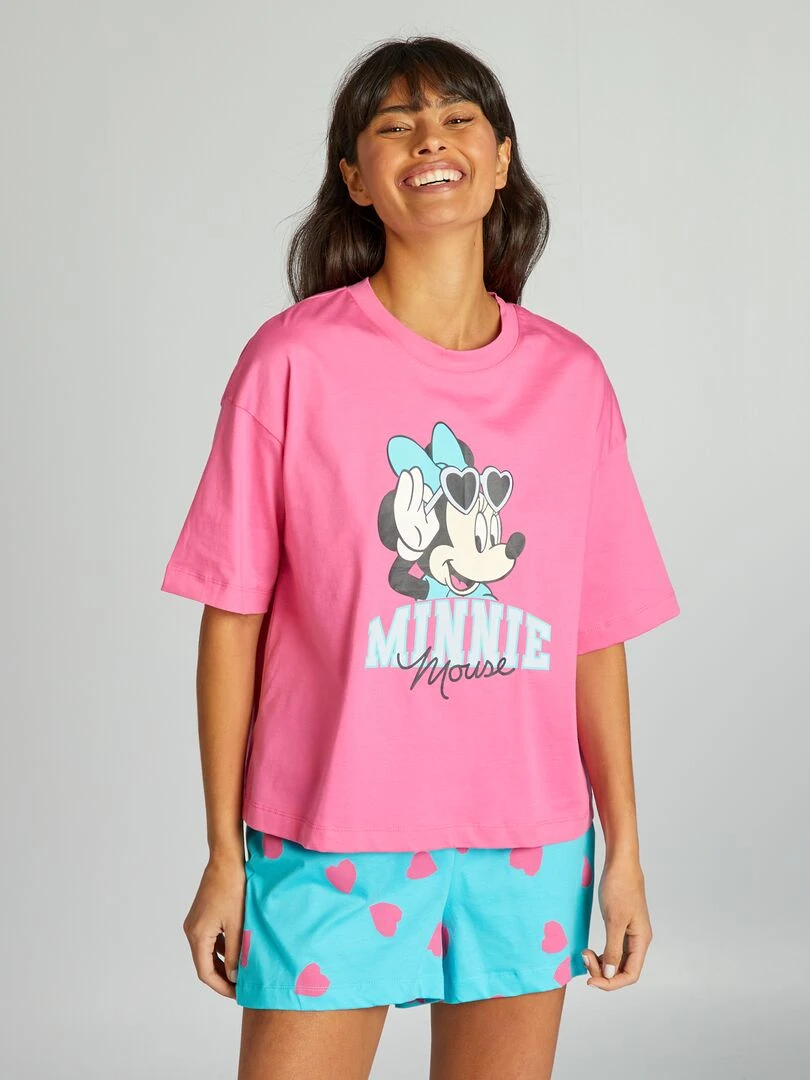 Ensemble pyjama court 'Disney' 2 pièces Rose