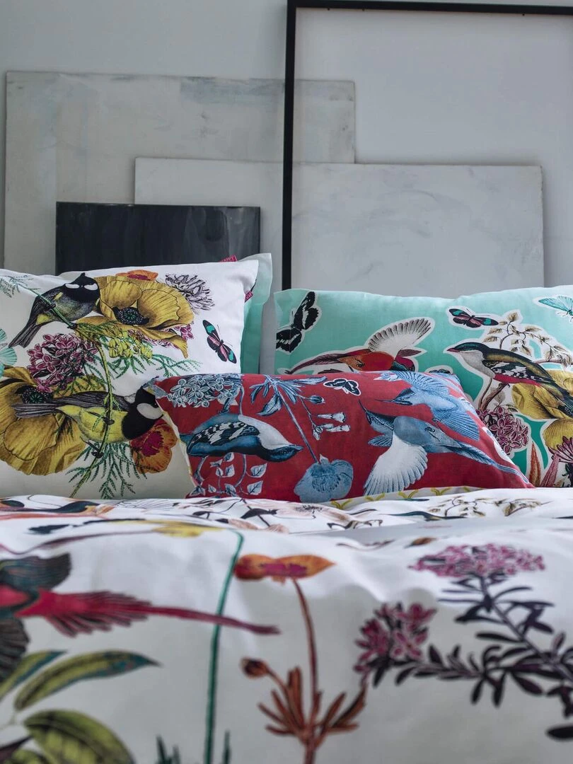 Housse de coussin Birds of paradise "Happyfriday"   Blanc