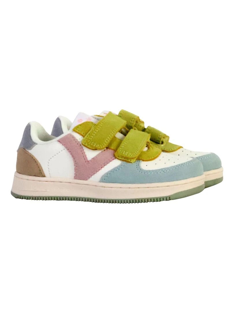 Basket Cuir Enfant Victoria Multicolore