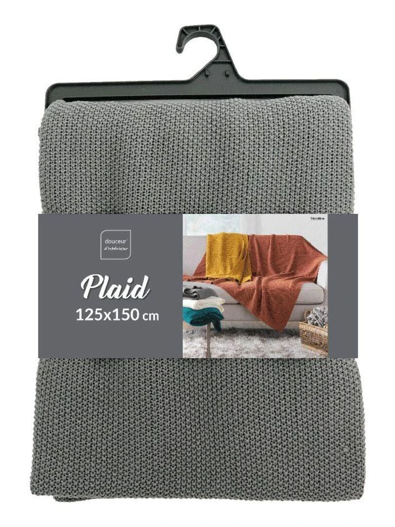 Plaid Tricotine Gris