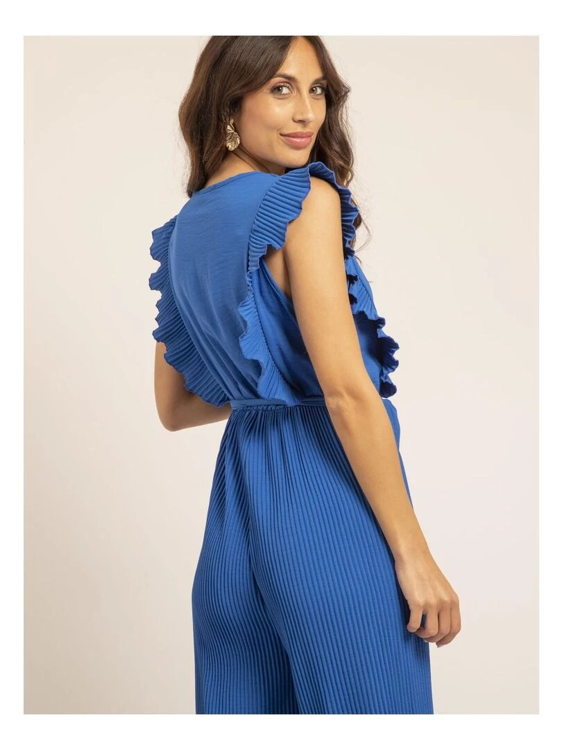 Combi pantalon plissée EDENA   Bleu roi