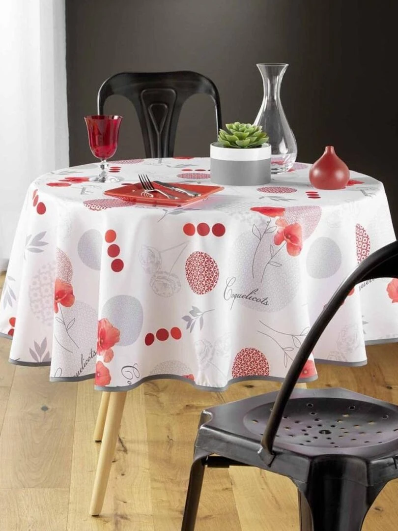 Nappe ronde D180 Pavotine   Blanc