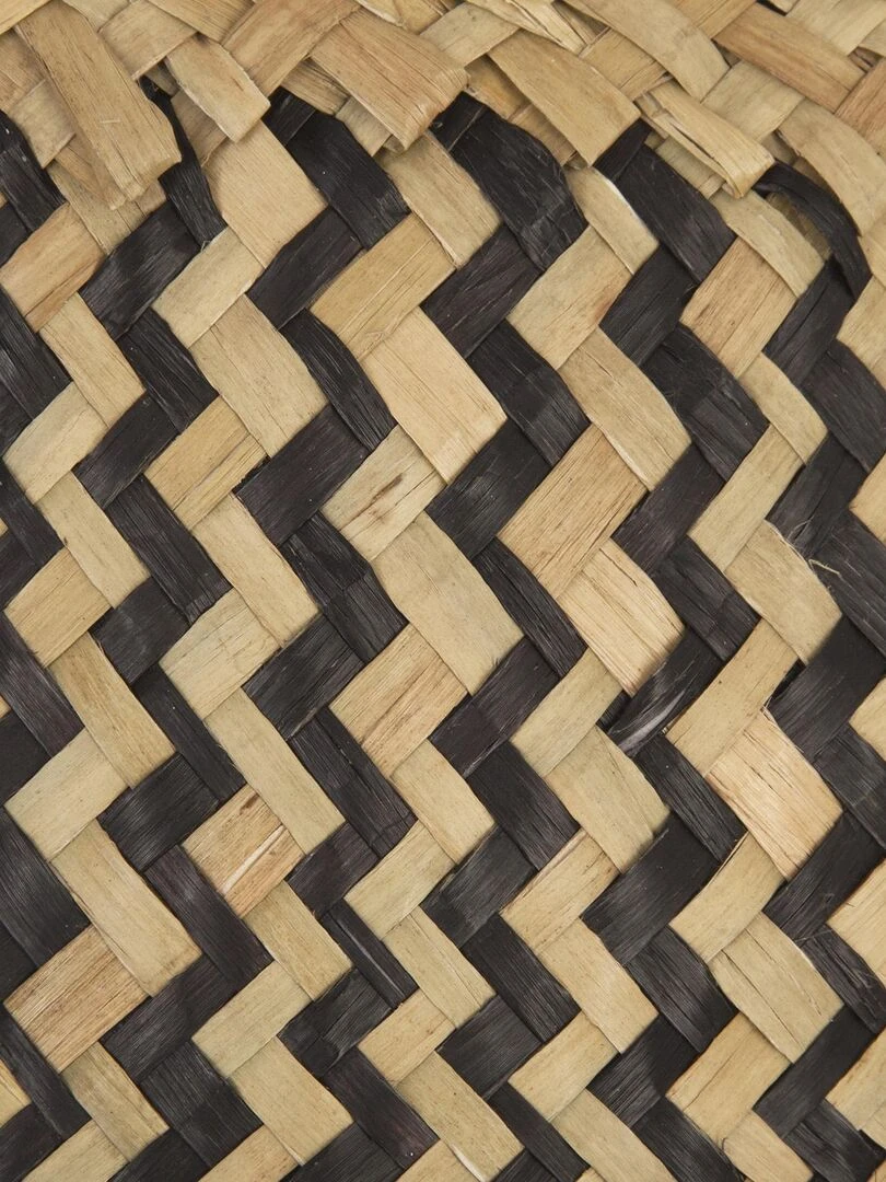 Panier tressé motif contrasté   Noir