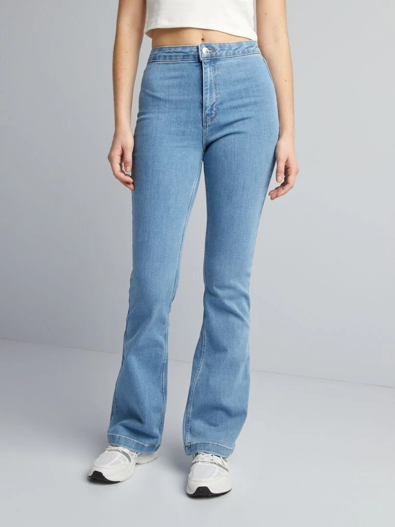 Jean stretch flare/bootcut à taille haute Bleu