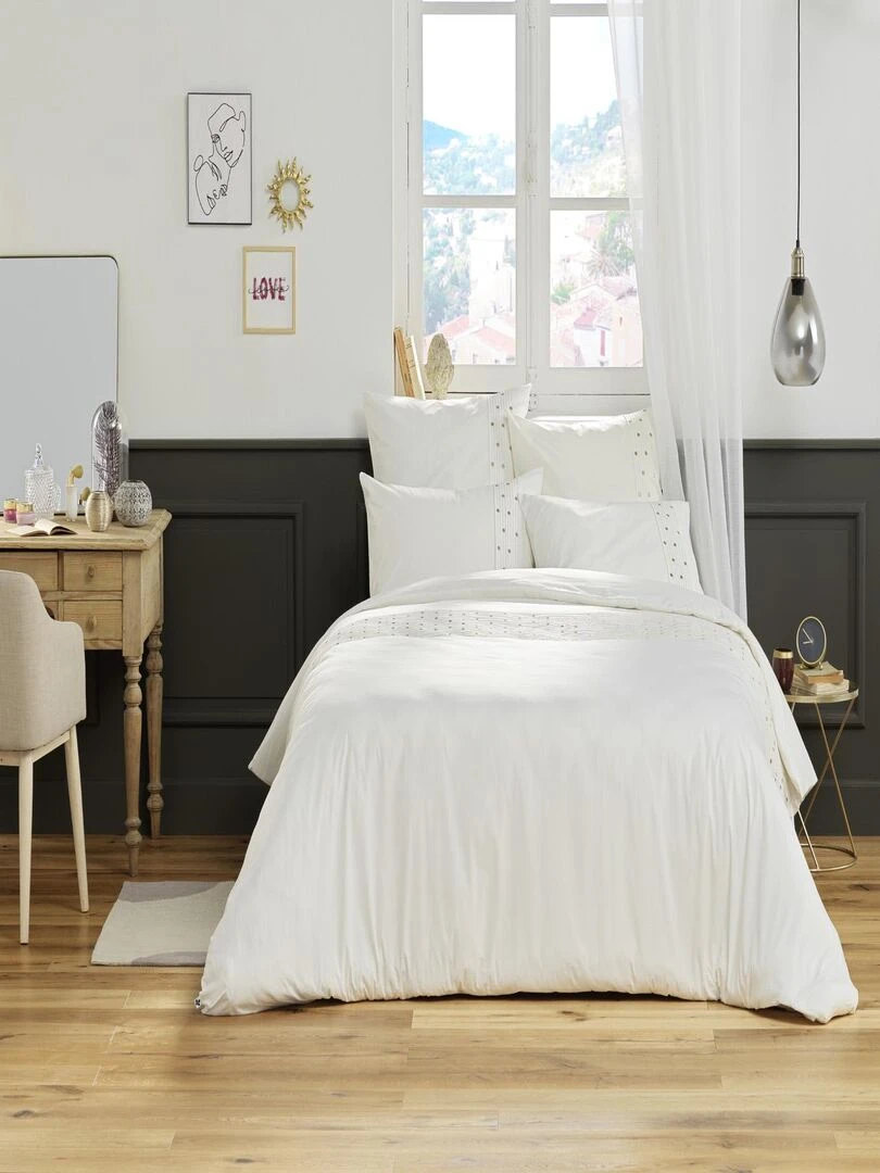 Housse de couette Collection Belle Agate uni gris anthracite