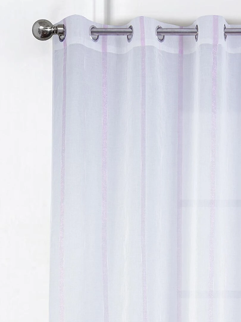 Paire de voilages à bandes verticales brillantes Violet prune