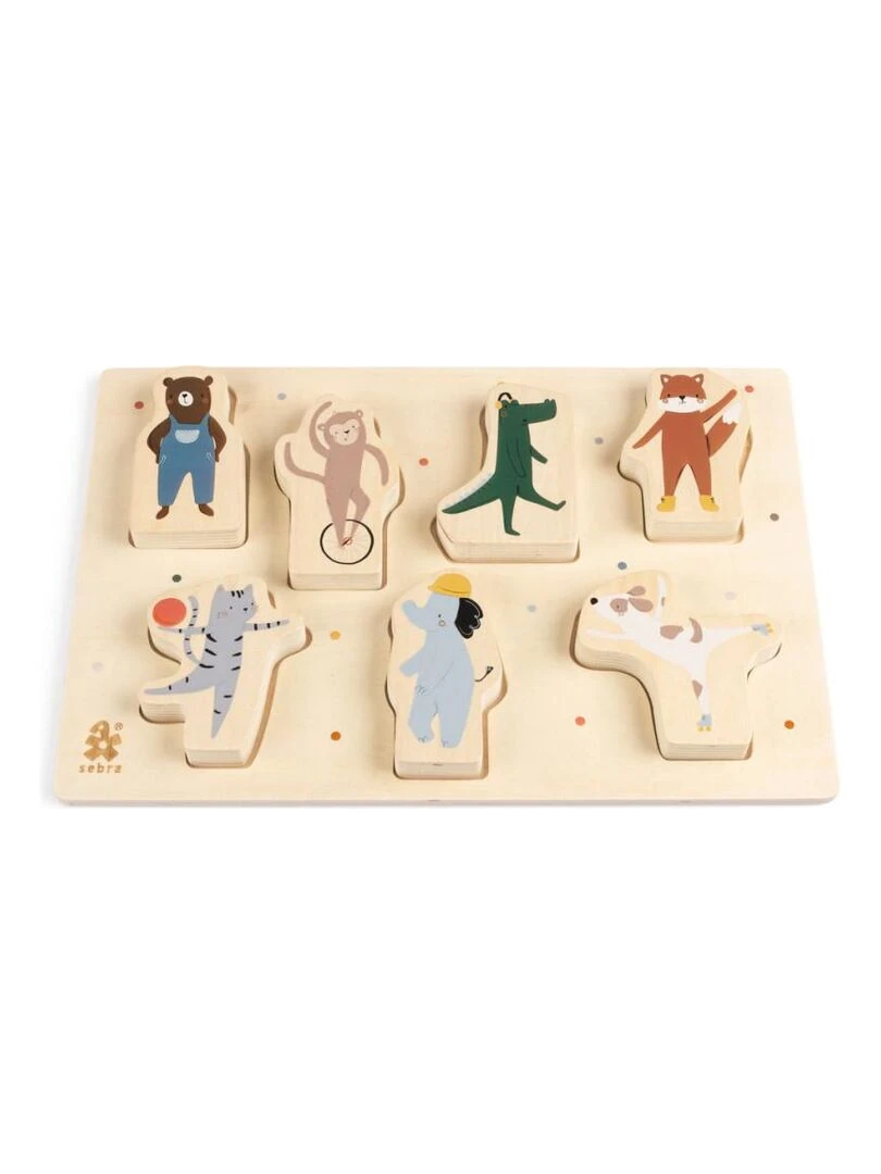 Grand puzzle en bois Animaux Sebra Multicolore