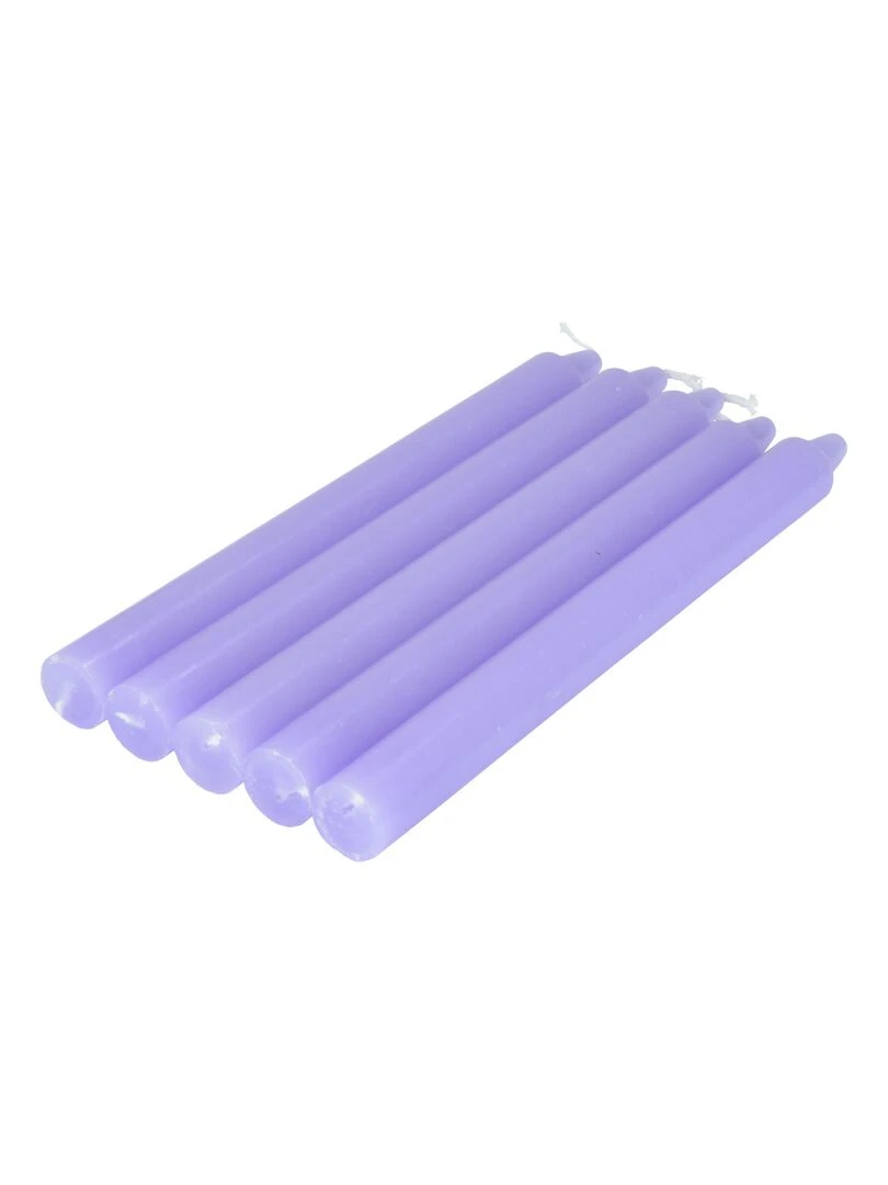 Lot de 5 bougies chandelier Tendance uni Violet