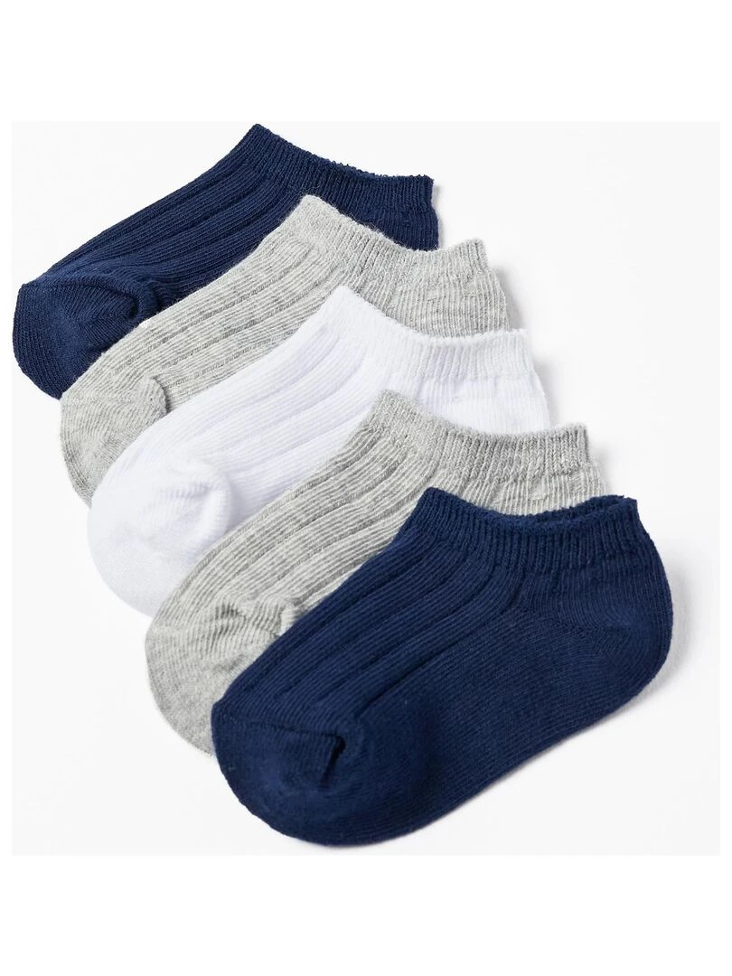 Pack 5 Paires de Chaussettes Courtes Côtelées pour Bébé Garçon ESSENTIALS LINE Multicolore