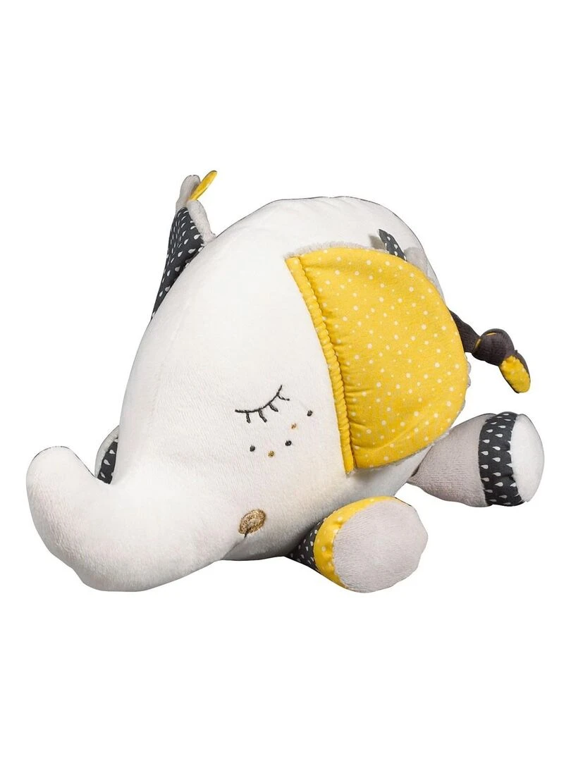 Doudou Eléphant en velours SAUTHON Blanc