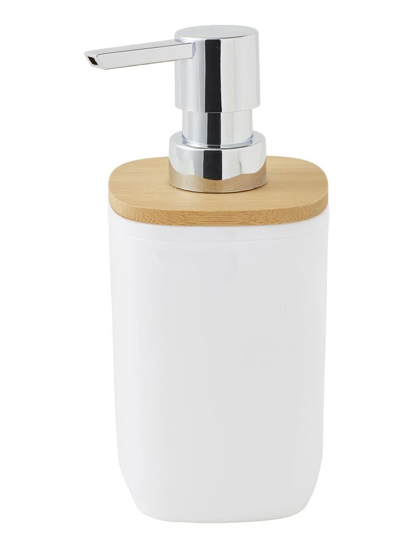 Guy Levasseur Distributeur de savon en polystyrène et bambou blanc Blanc