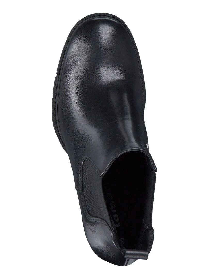 Bottine à Talon Cuir Tamaris   Noir