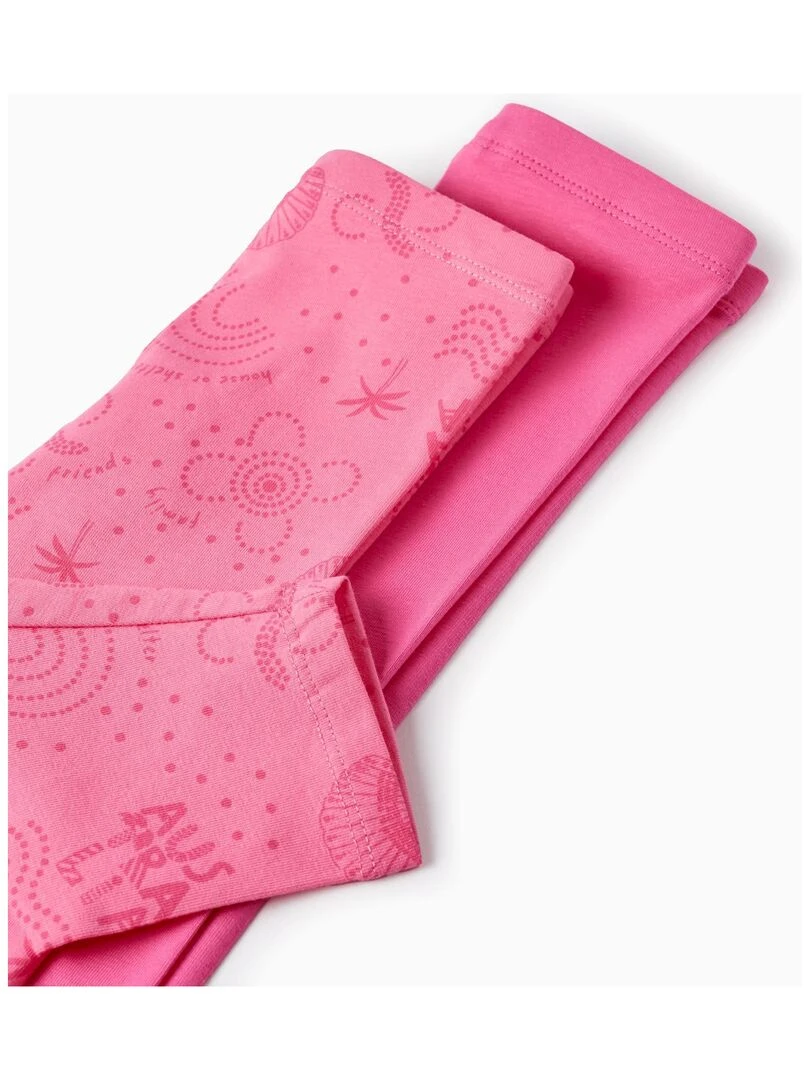 2 Leggings Courts en Coton pour Bébé Fille   Rose