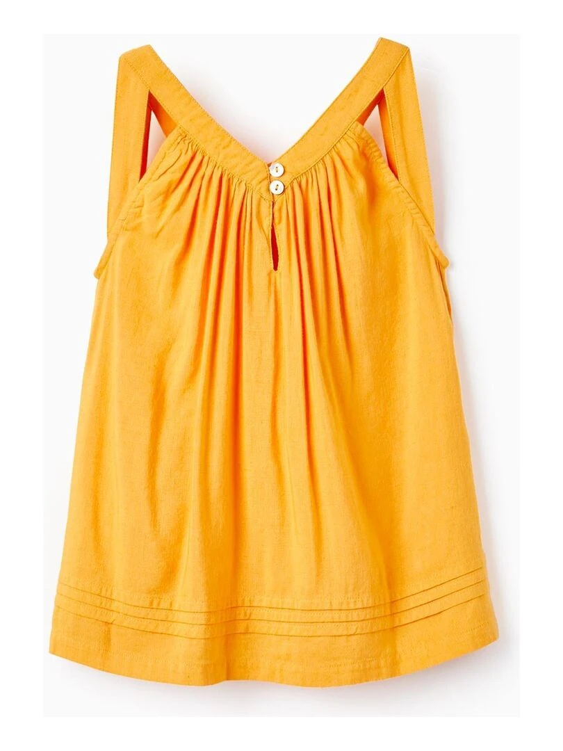 Top En Mélange De Lin Pour Fille manches courtes MATISSE Jaune