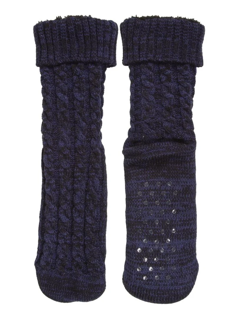 Chaussettes fourrées Homme Marine chiné Bleu marine