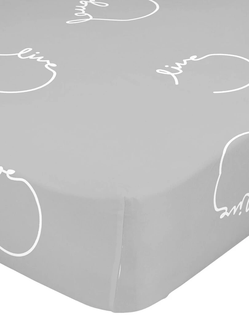 Drap housse Live "Happyfriday"   Blanc