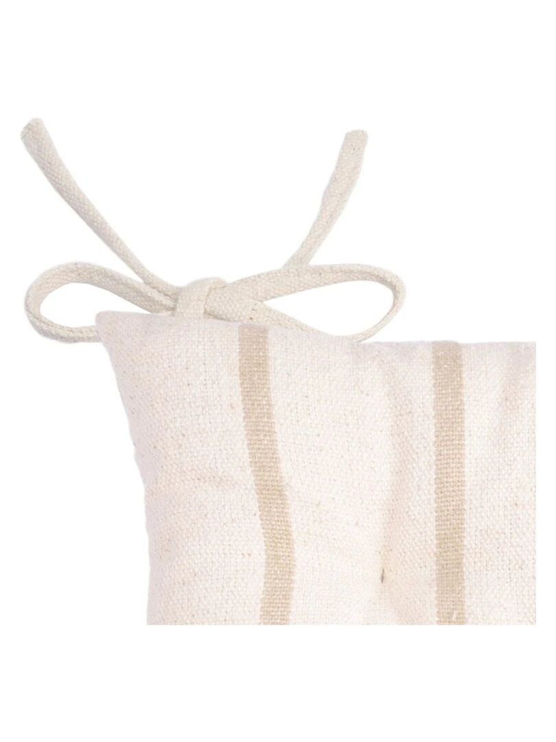 Lot de 4 galettes de chaise 5 points 40x40 St Trop lin coton Beige