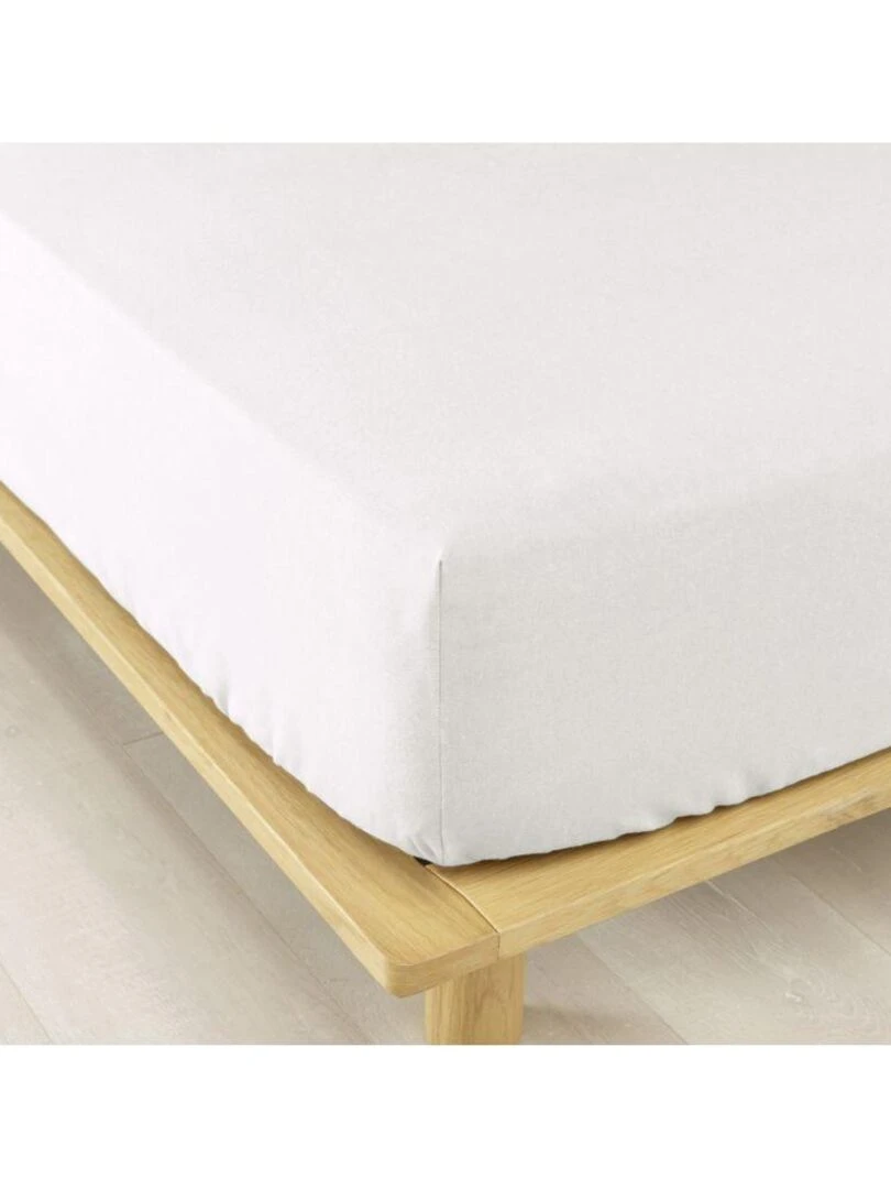 Drap housse en Flanelle de Coton Blanc
