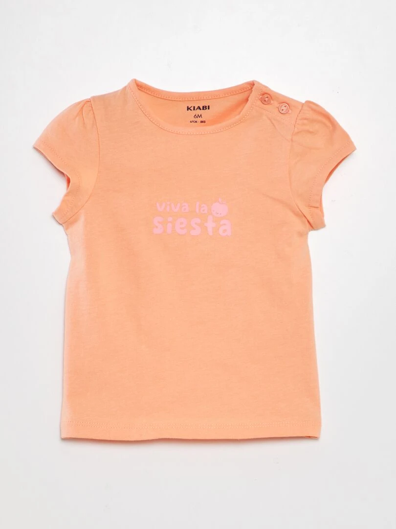 Tee shirt imprimé message Orange