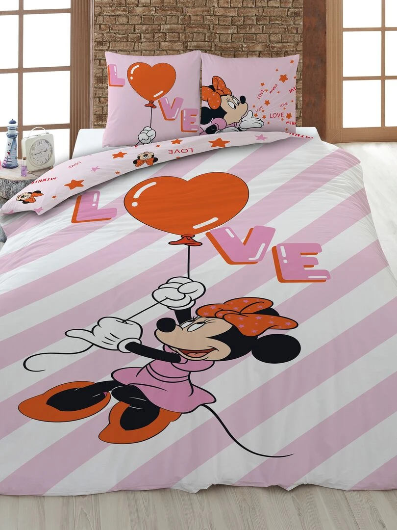 Parure de lit 'Minnie' 1 personne Rose
