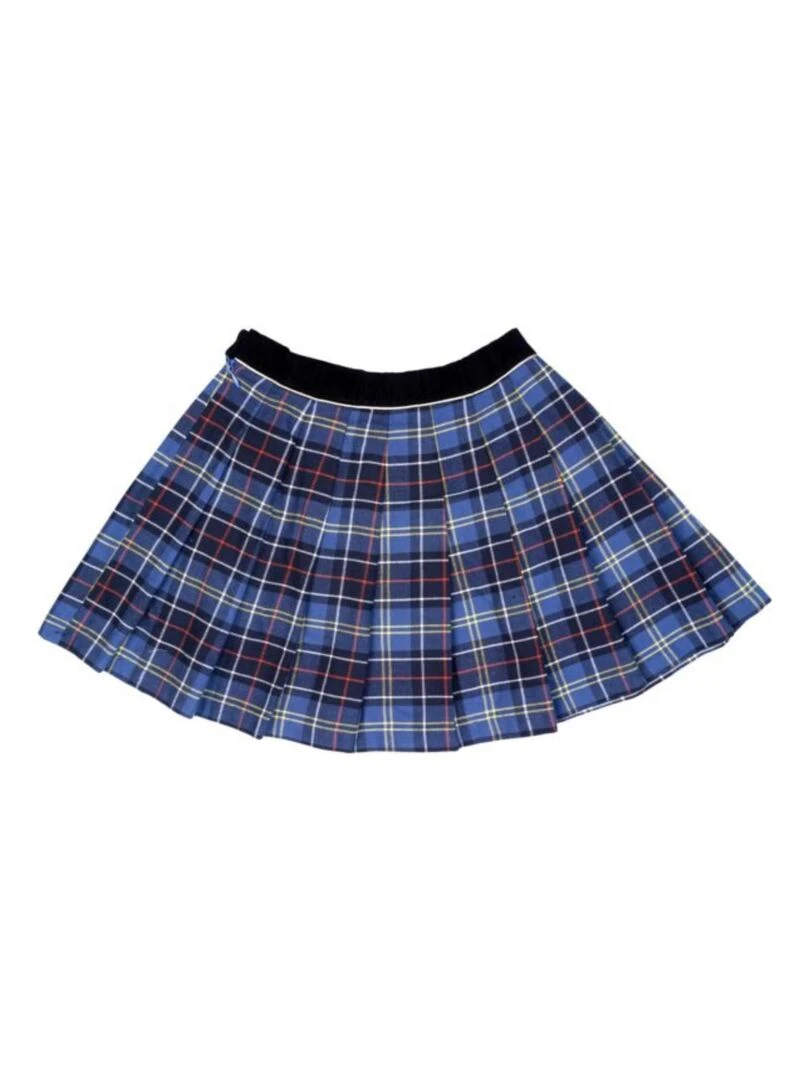 Jupe Écossaise Fille  Carrx Tartan Bleu Roi Jaune  LONDON   'LA FAUTE A VOLTAIRE'   Bleu Jaune Gris