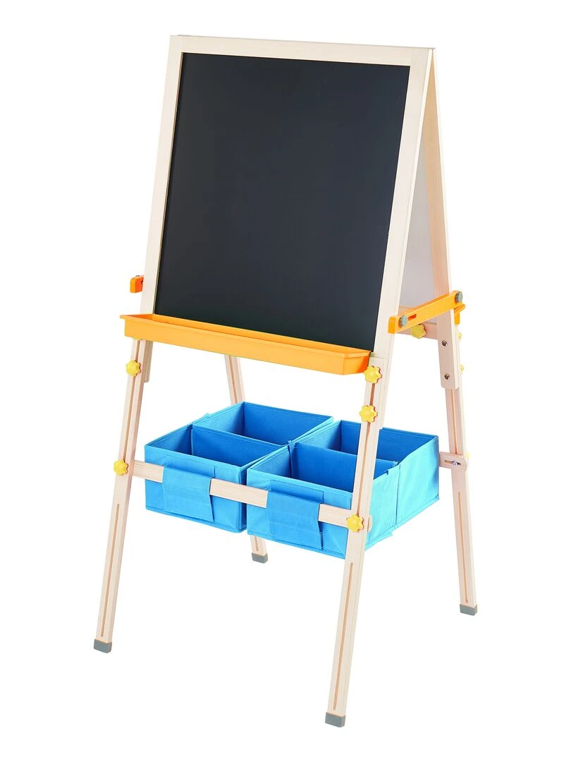 Tableau évolutif chevalet enfant en bois multifonction 3 en 1 avec rangement bleu Teamson Kids Bleu