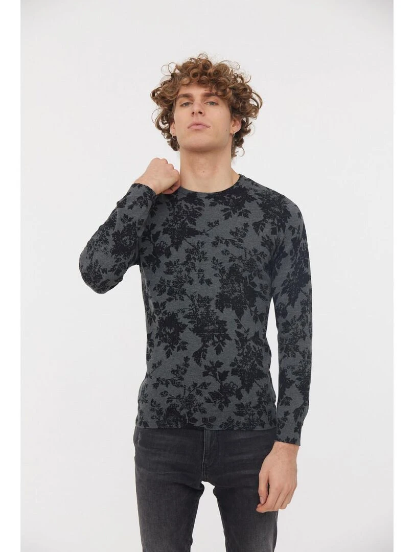 Lee Cooper   Pull manches longues coton regular CORUS   gris anthracite